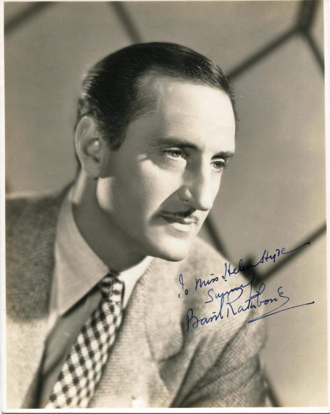 Basil Rathbone (+) autograph, signed vintage Photo Poster painting