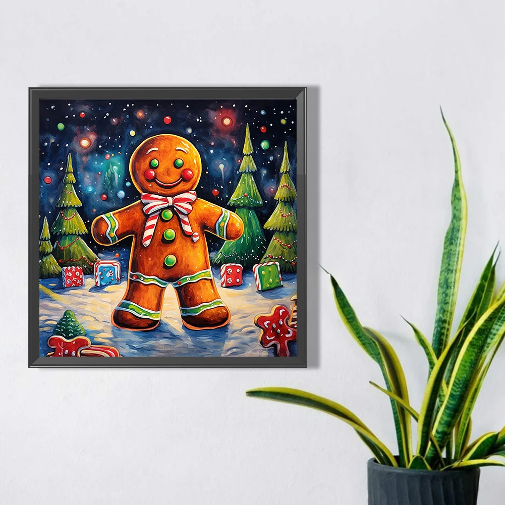 Partial AB Diamond Painting - Full Round Drill - Gingerbread Man(Canvas|45*45cm)