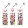 (US Only)3Pcs Blessing Flower Patterns DIY Diamond Painting Bookmark for Book Lovers