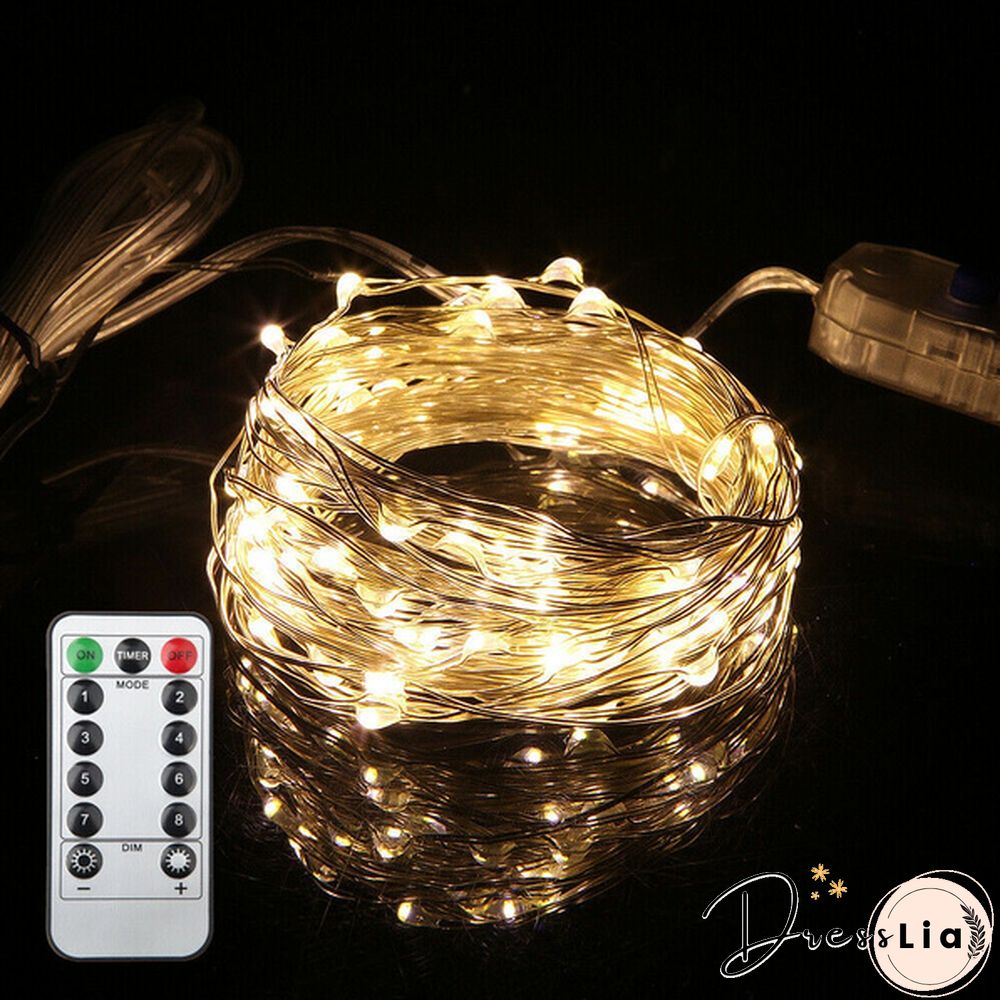 Usb Plug In 50/100/200 Led Micro Copper Wire String Lights Party Fairy Lamp Xmas