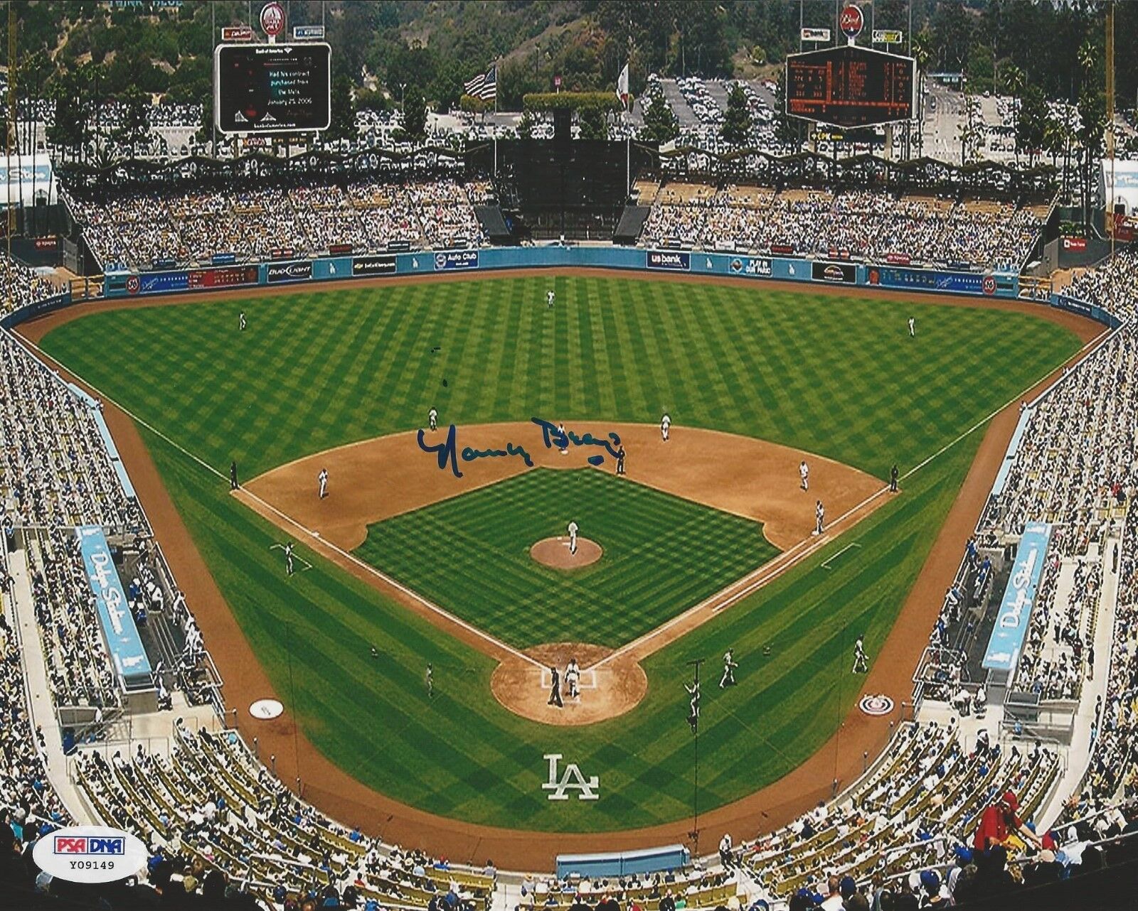 Nancy Bea Hefley Dodgers Stadium Signed 8x10 - PSA/DNA # Y09149