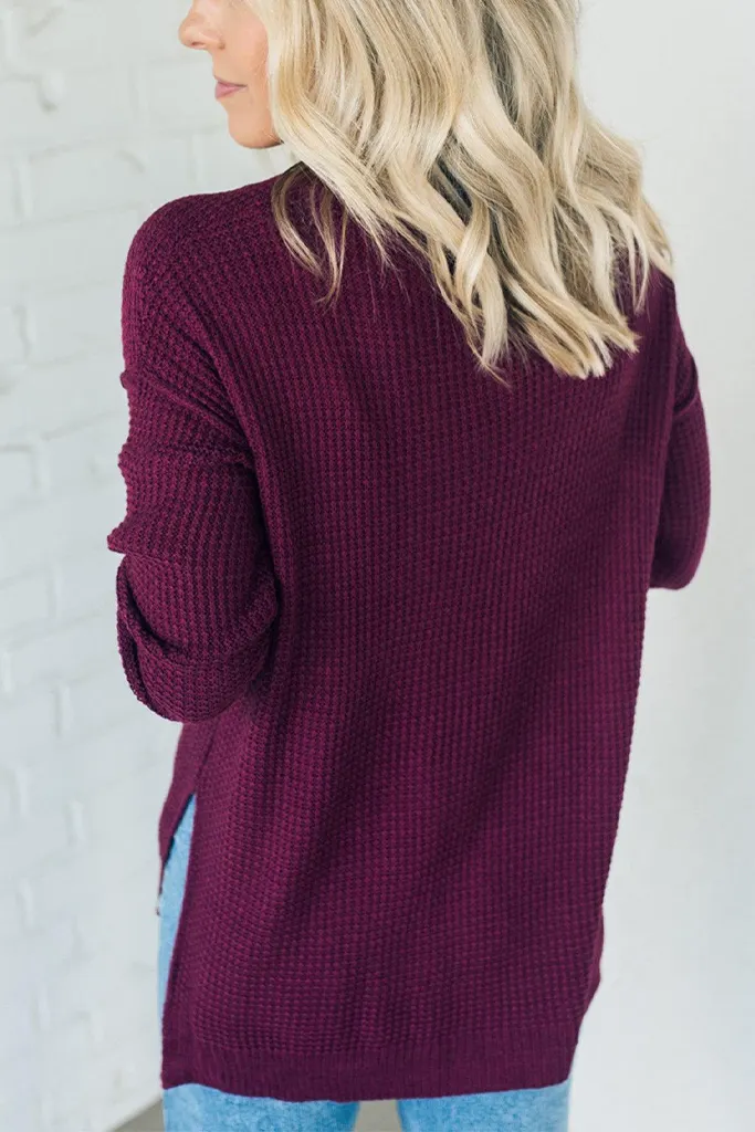 Nordisk-Flair Waffle Knit Womens Oversized Sweater Mock Neck Dolman Sleeve Cozy Textured Knit main image 0