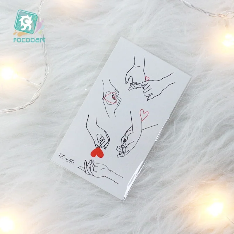 2020 Couple Temporary Tattoos Fashion Cool Body Art Beauty Makeup Valentine's Day Tattoo Waterproof Hand Fake Tatoo 10.5x6cm