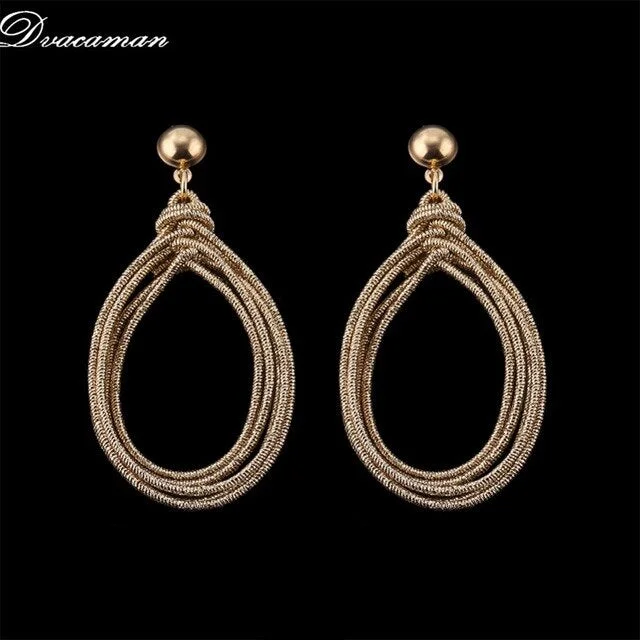Dvacaman Bohemain Multilayer Round Alloy Drop Earrings Women 2019 New Trendy Maxi Earrings Statement Jewelry Party Gifts Female