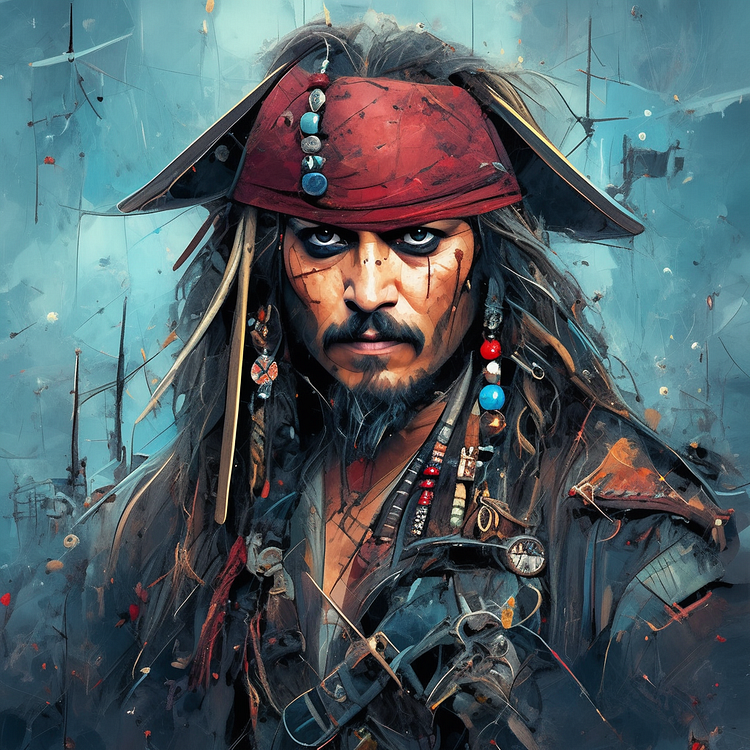 Pirates of the Caribbean Captain Jack 40*40CM(Canvas) Diamond Painting gbfke
