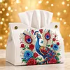 DIY PU Diamond Painting Tissue Box Kit Desktop Tissue Holder with Rhinestone Diamond Desk Decorative Tissue Box for Adults Desktop Storage Organizer