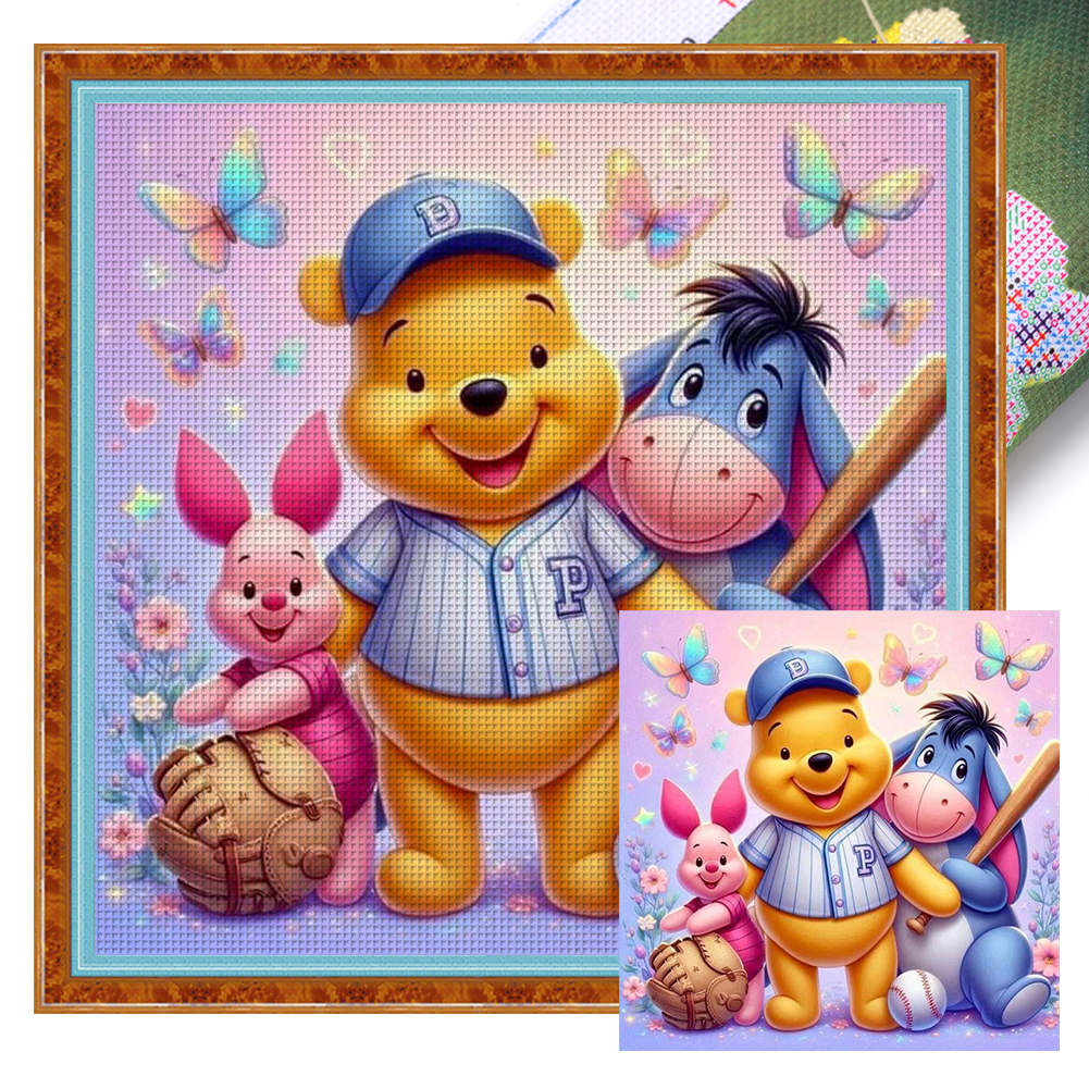 Winnie The Pooh Full 11CT Pre-stamped Canvas(45*45cm) Cross Stitch