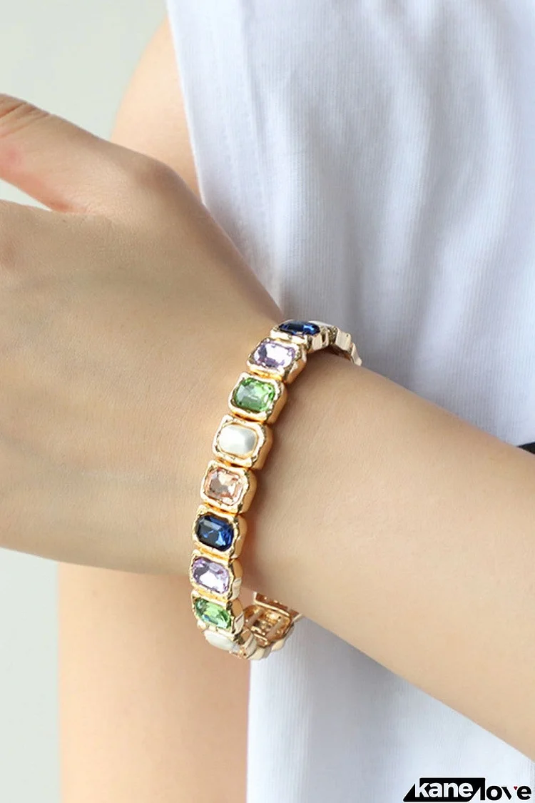 Glass Stone Alloy Bracelet