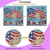 Framed American Flag - DIY Button Art Painting Kit for Creativity DIY Pearl Dot Crafts for Gift Home Wall Decor 30*30CM