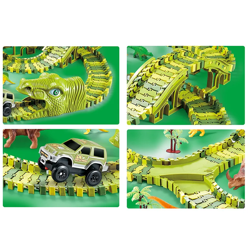 2022 New Dinosaur Race Track Set Rail Car Toys