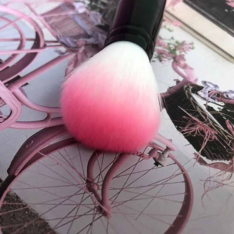 1pc Professional Blush Brush Soft Nylon Hair Make Up Brushes Two Head Metal Handle Blusher Cosmetic Tools with Foundation Sponge