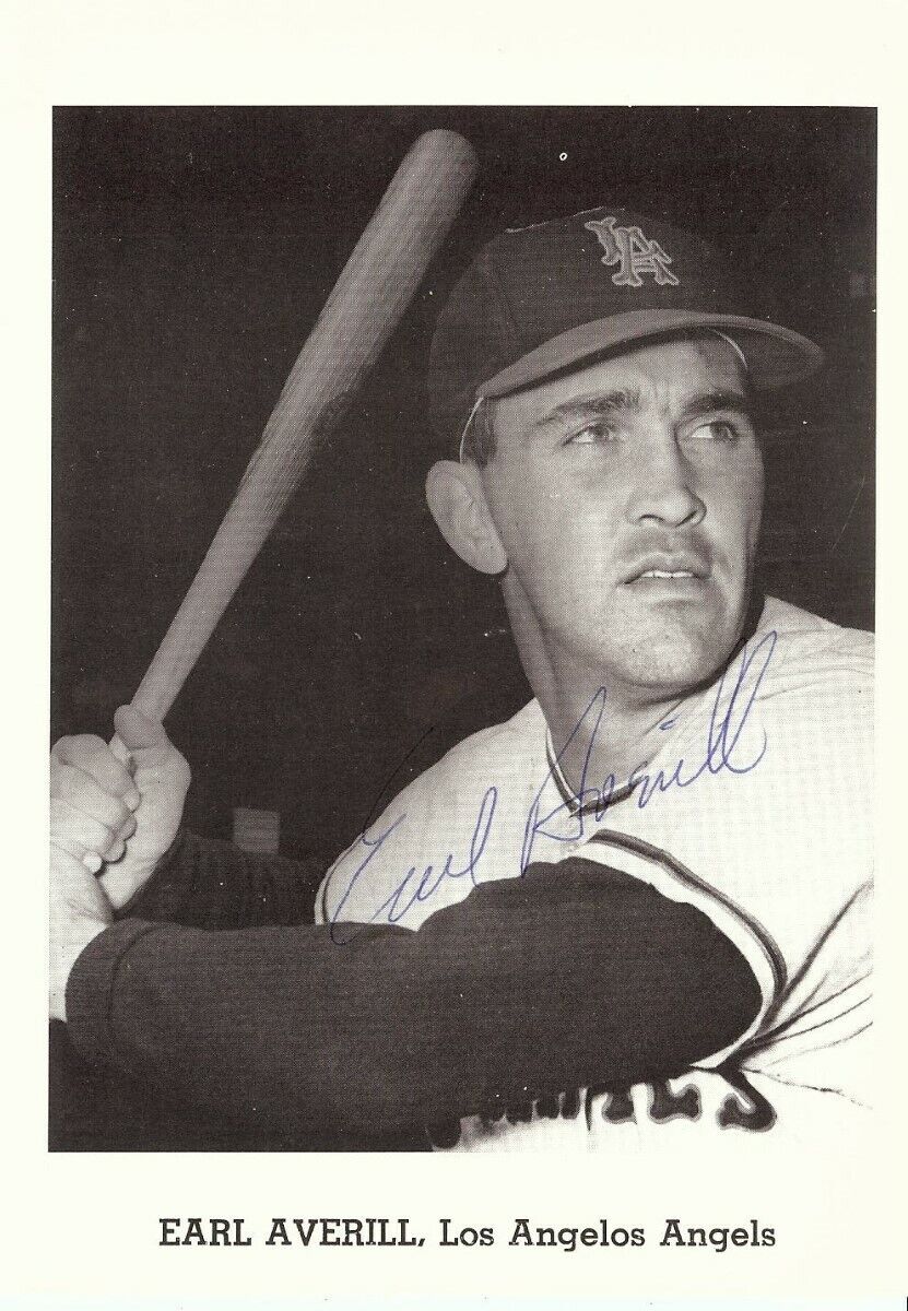 Earl Averill Signed Autographed 5X7 Photo Poster painting Jay Publishing LA Angels COA