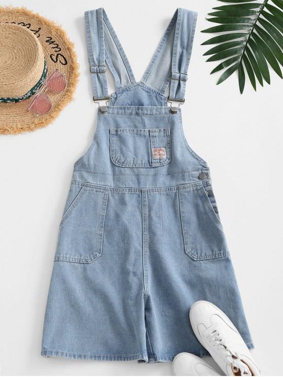 Pockets Denim Overalls Romper