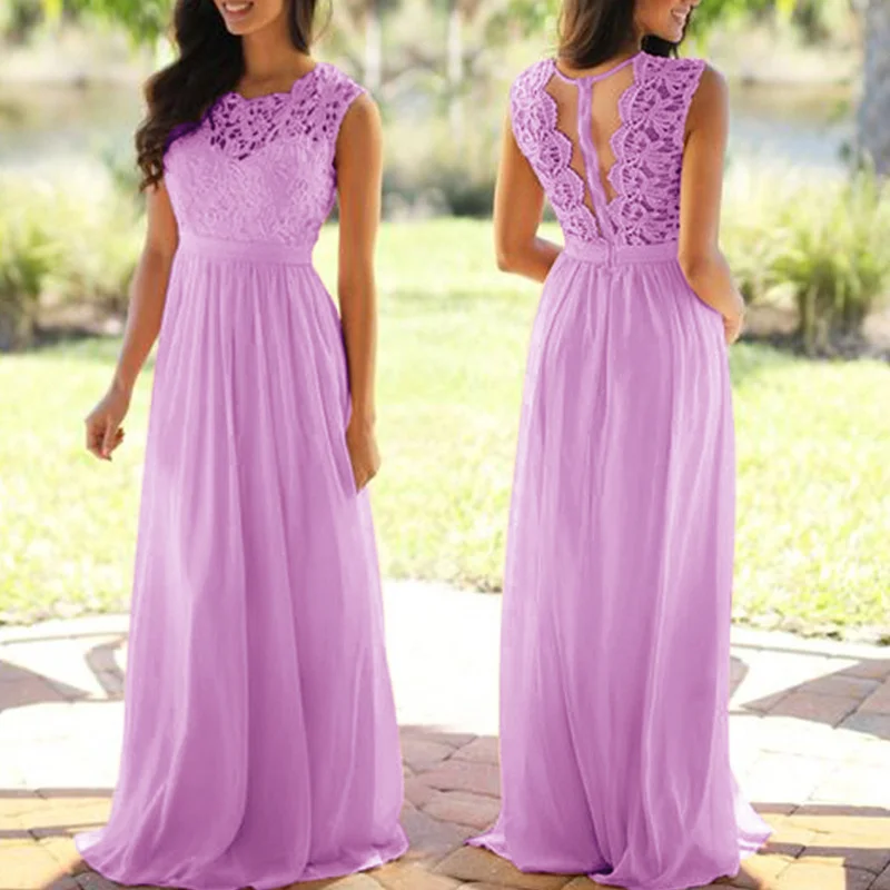 Churchf Churchf Style Round Collar Sexy Lace Lace Dress XY0749 Dress Chiffon Dress