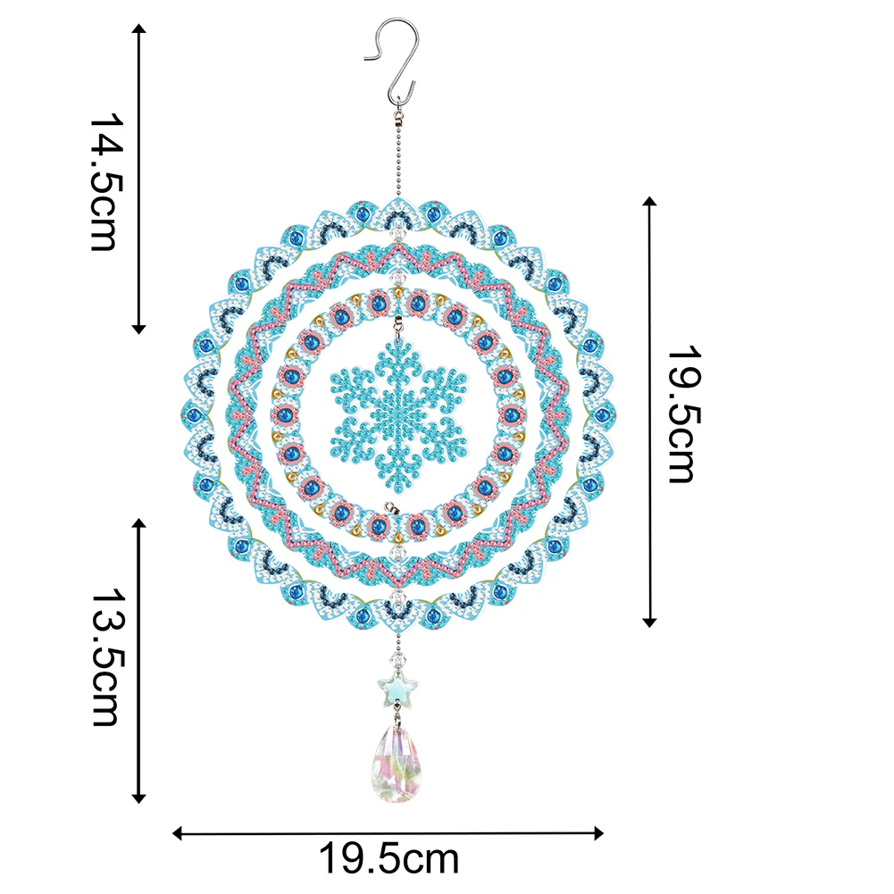 DIY Snowflake Suncatcher Diamond Painting Hanging Sign Christmas Home Windows Decor