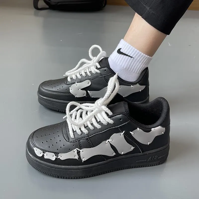 Ladies Outdoor Breathable Sport Shoes 2022 New Women Trainers Running Shoes PU Leather Fashion Sneakers