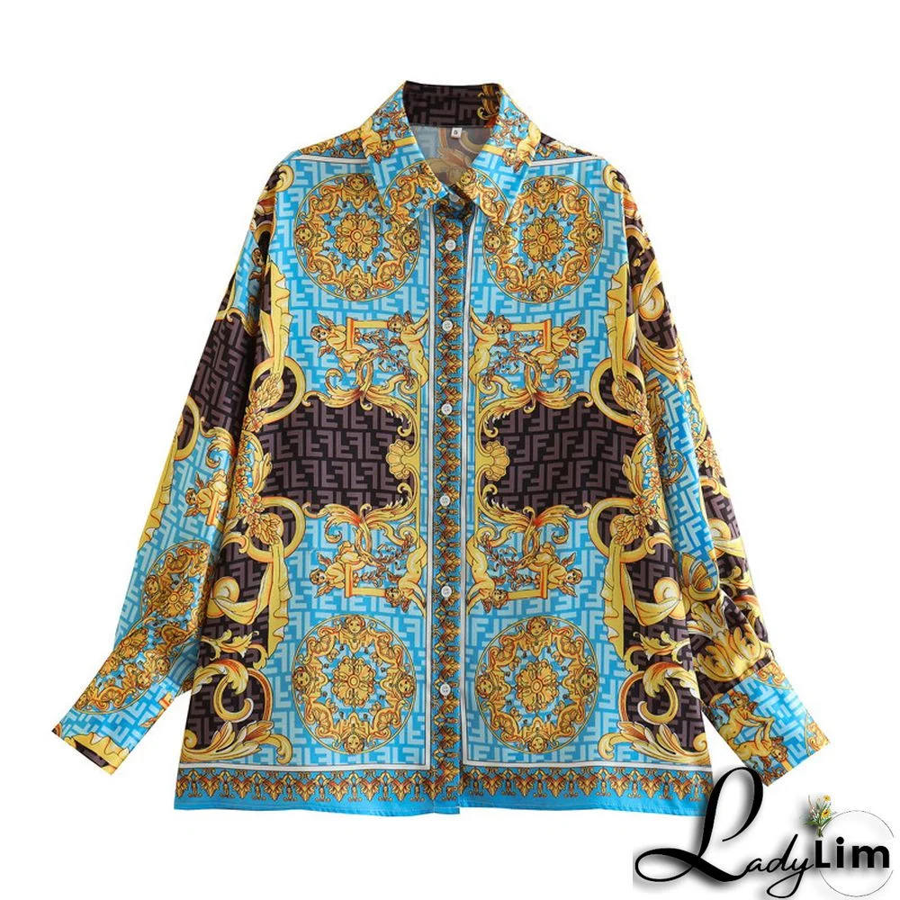 Casual Printed Shirt and Pants Set