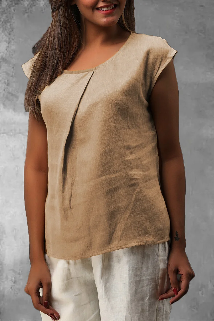 Short Sleeve Linen Top