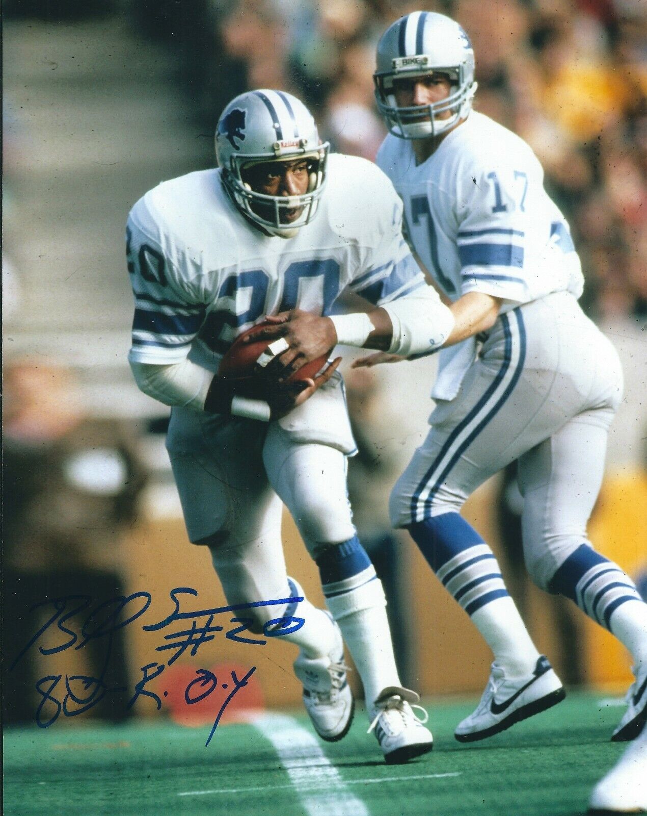 Signed 8x10 BILLY SIMS Detroit Lions Autographed Photo Poster painting - w/COA