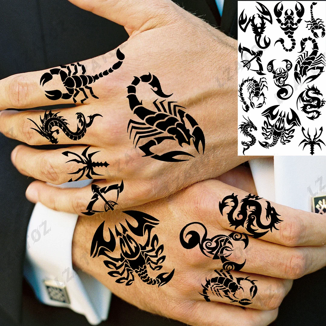 Sdrawing Eye Flower Temporary Tattoos For Woman Adults Rose Butterfly Tiny Fake Tattoo Sticker 3D Finger Waterproof Tatoos