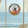 Diamond Painting Acrylic 2D Flat Pumpkin Cat Hanging Diamond Art Kits Wall Door Decor