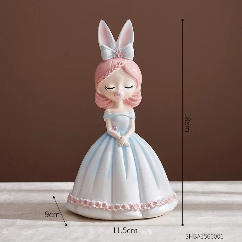 Cute Girl Little Princess Decoration Creative Bubble Blowing Resin Model Girl Bedroom Decor Children's Birthday Gifts Figurine