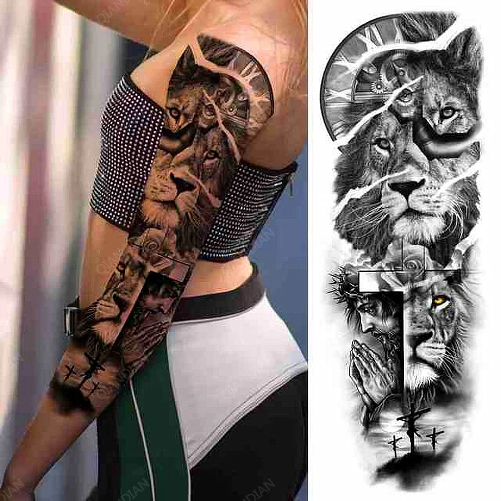 Sdrawing Women Waterproof Temporary Tattoos Stickers Thighs Cool Hipster Skull Mermaid