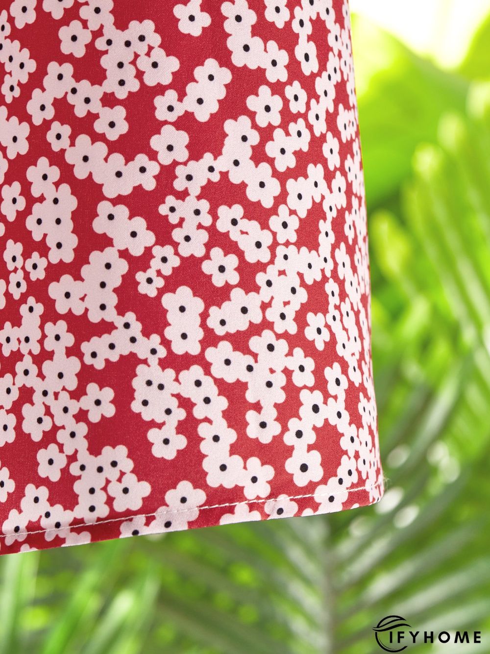 Women's Swing Dress Casual V Neck Loose Short Sleeve Floral Ruched Print Boho Dress | IFYHOME