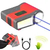 LED Hat Light with Motion Sensor IPX6 Waterproof Clip on Cap Lights (Red)