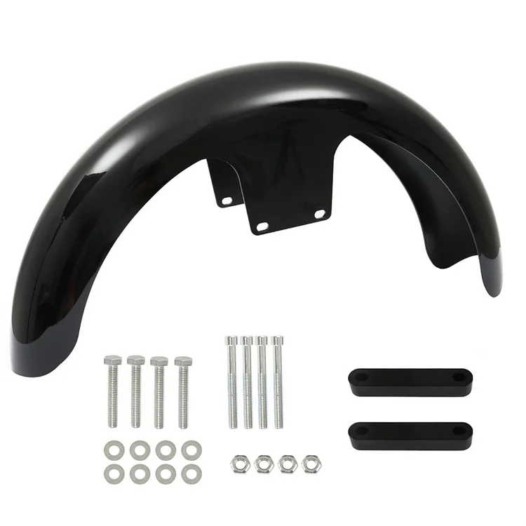 SEBLAFF Bright Black 19in Wheels Wrap Front Mud Guard ABS Replacement for Touring Road King Road Glide