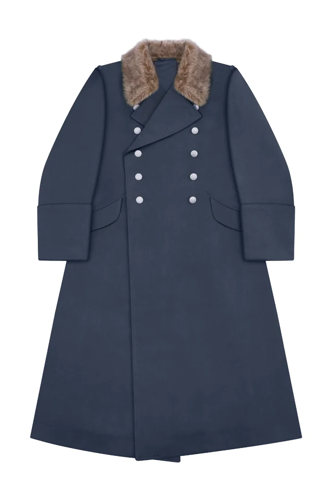   Luftwaffe German Officer Fur Collar Gabardine Greatcoat German-Uniform