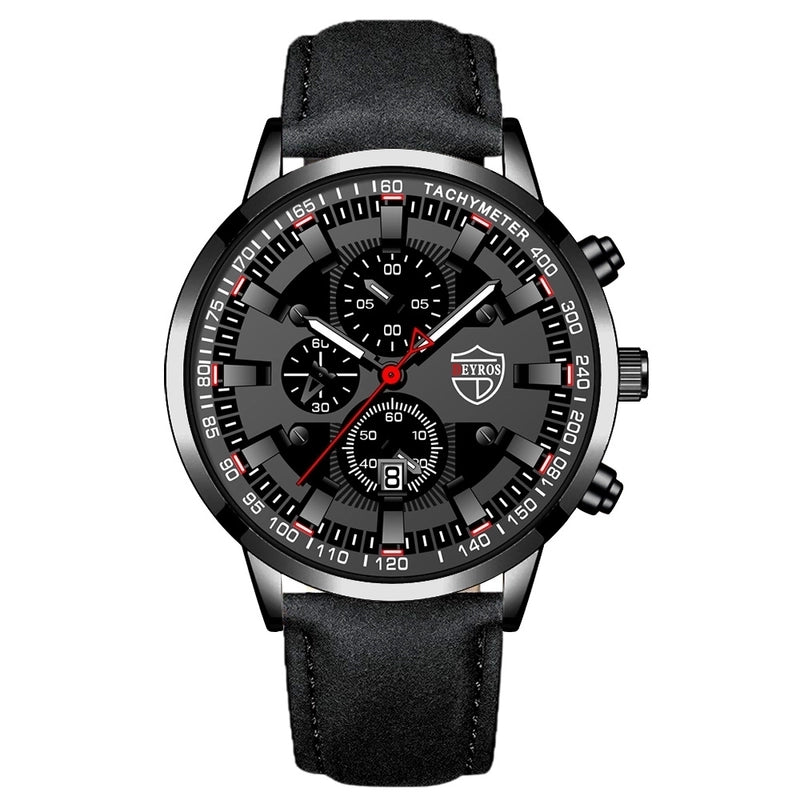 Retro Geometric Single Folding Buckle Quartz Men’s Watches