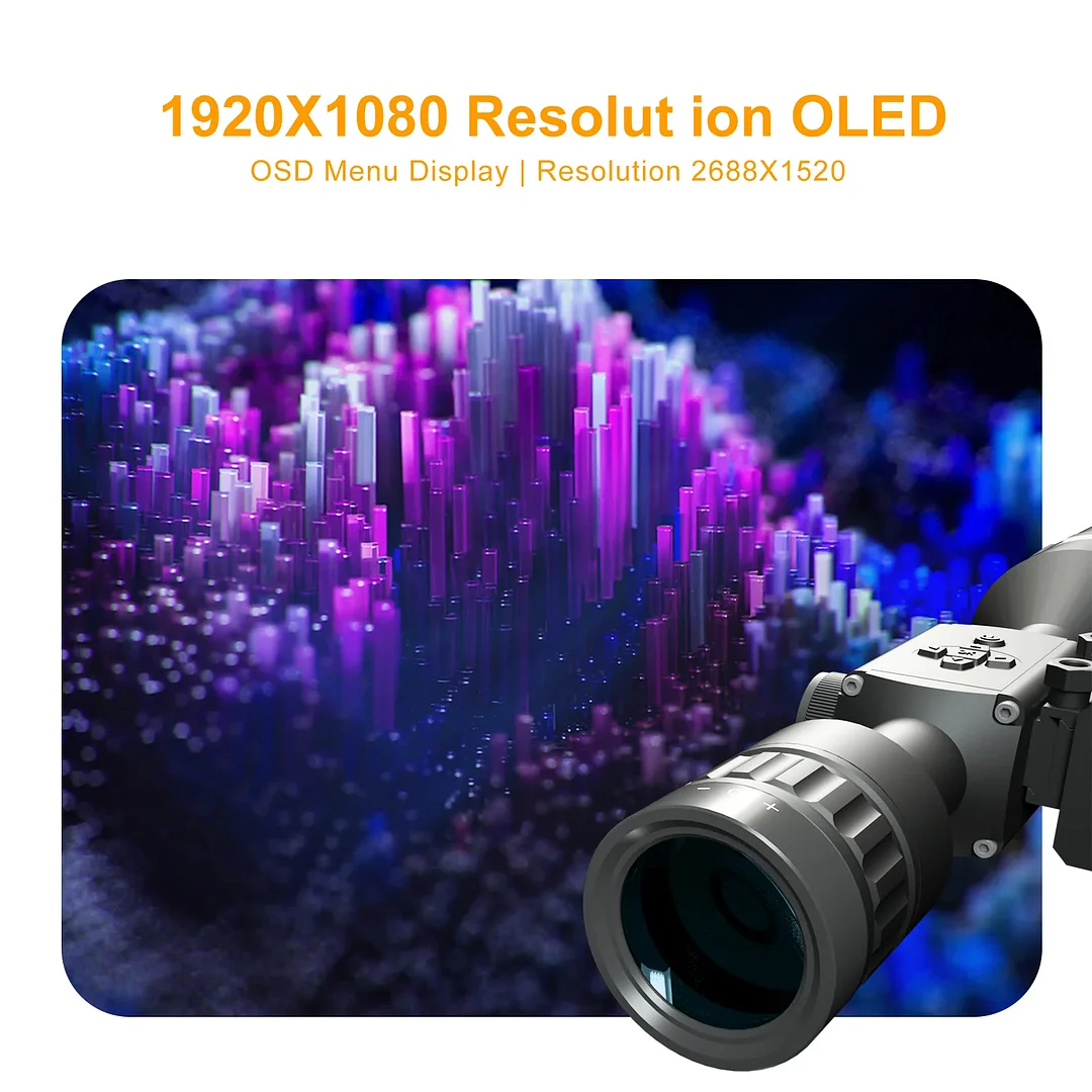 Rifles Scope 6-12X68mm HD 2K Digital Night Vision Scope with 600M Laser Rangefinders for Hunting Monocular