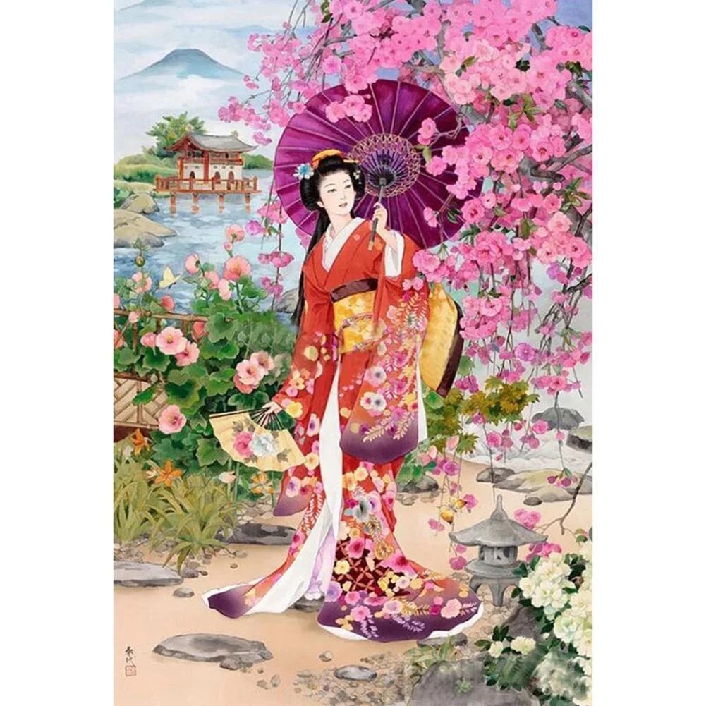 Diamond Painting - Full Round Drill - Geisha(30*40cm)