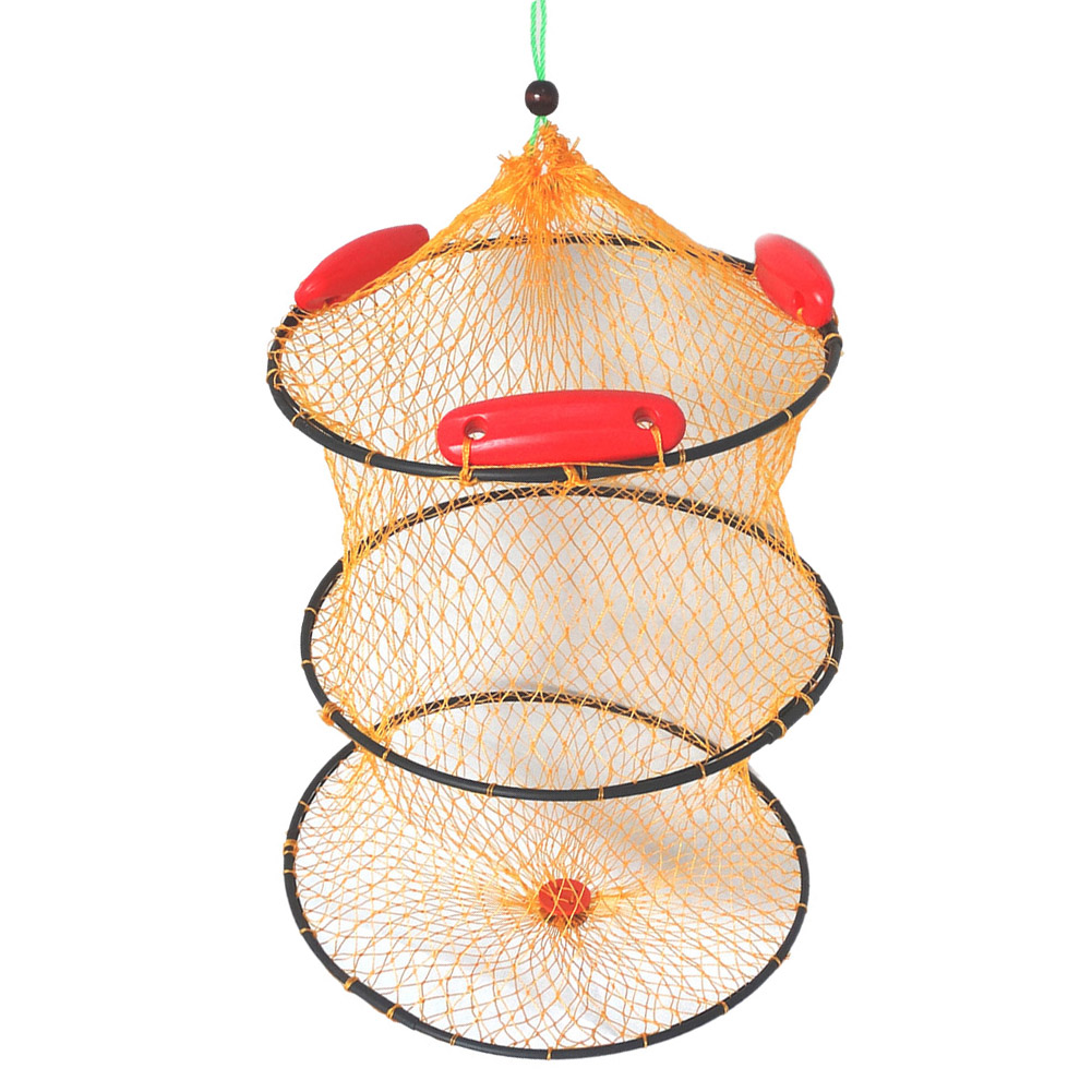 

2 Layer Portable Foldable Fishing Floating Net Shrimp Cage Trap Networks, 501 Original