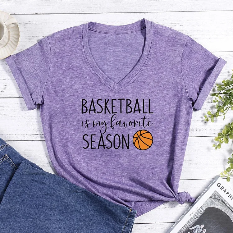 Basketball Is My Favorite V-neck T Shirt-Annaletters