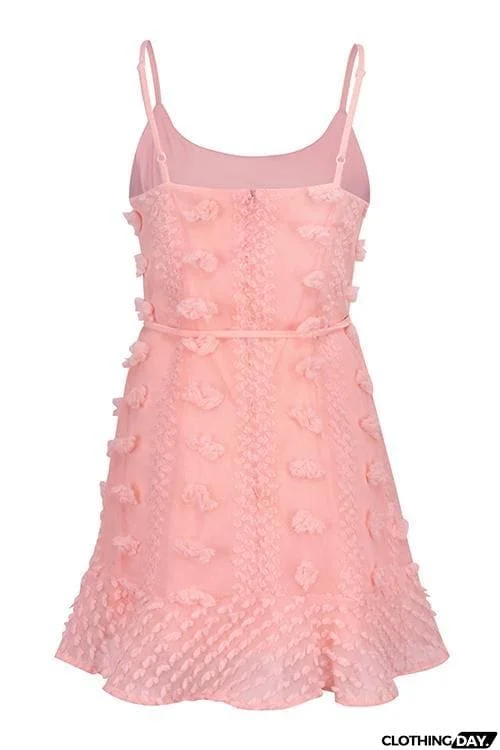 Pom-pom Slip Mini Dress