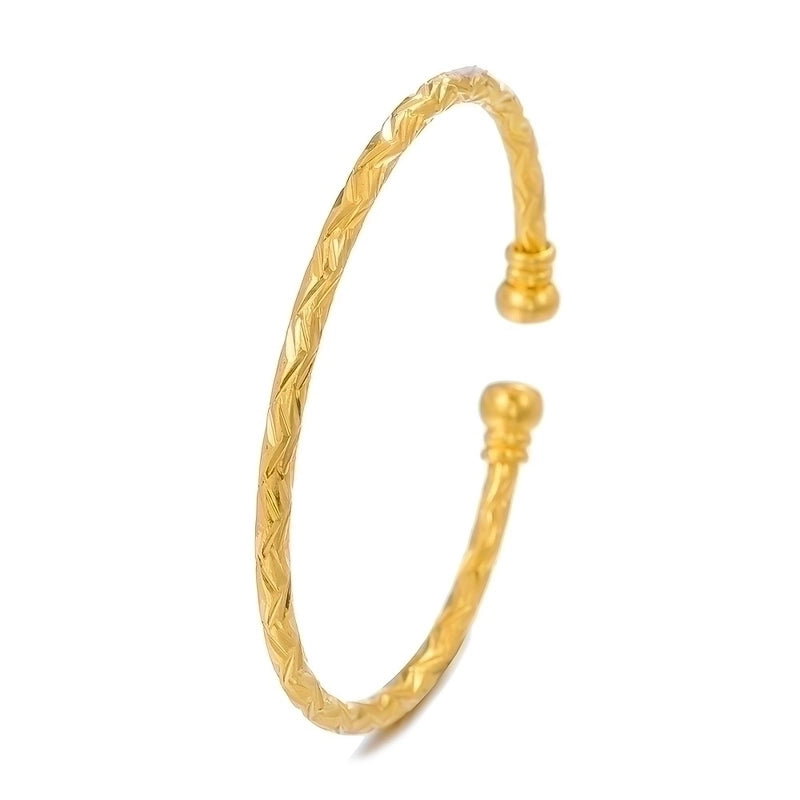 Classic Style Argyle Copper Plating 18k Gold Plated Bangle