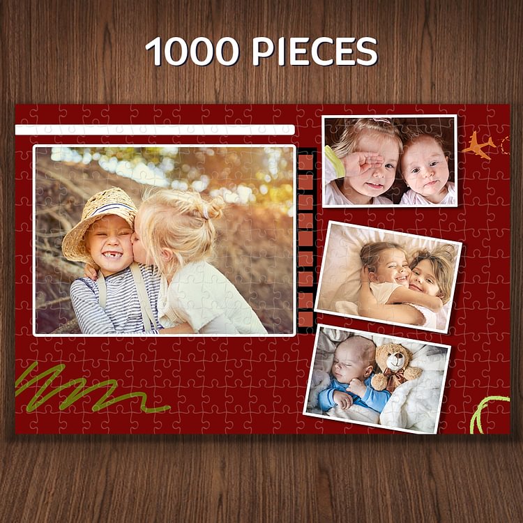 Custom 4 Photo Puzzle Cute Kids1000 Pieces