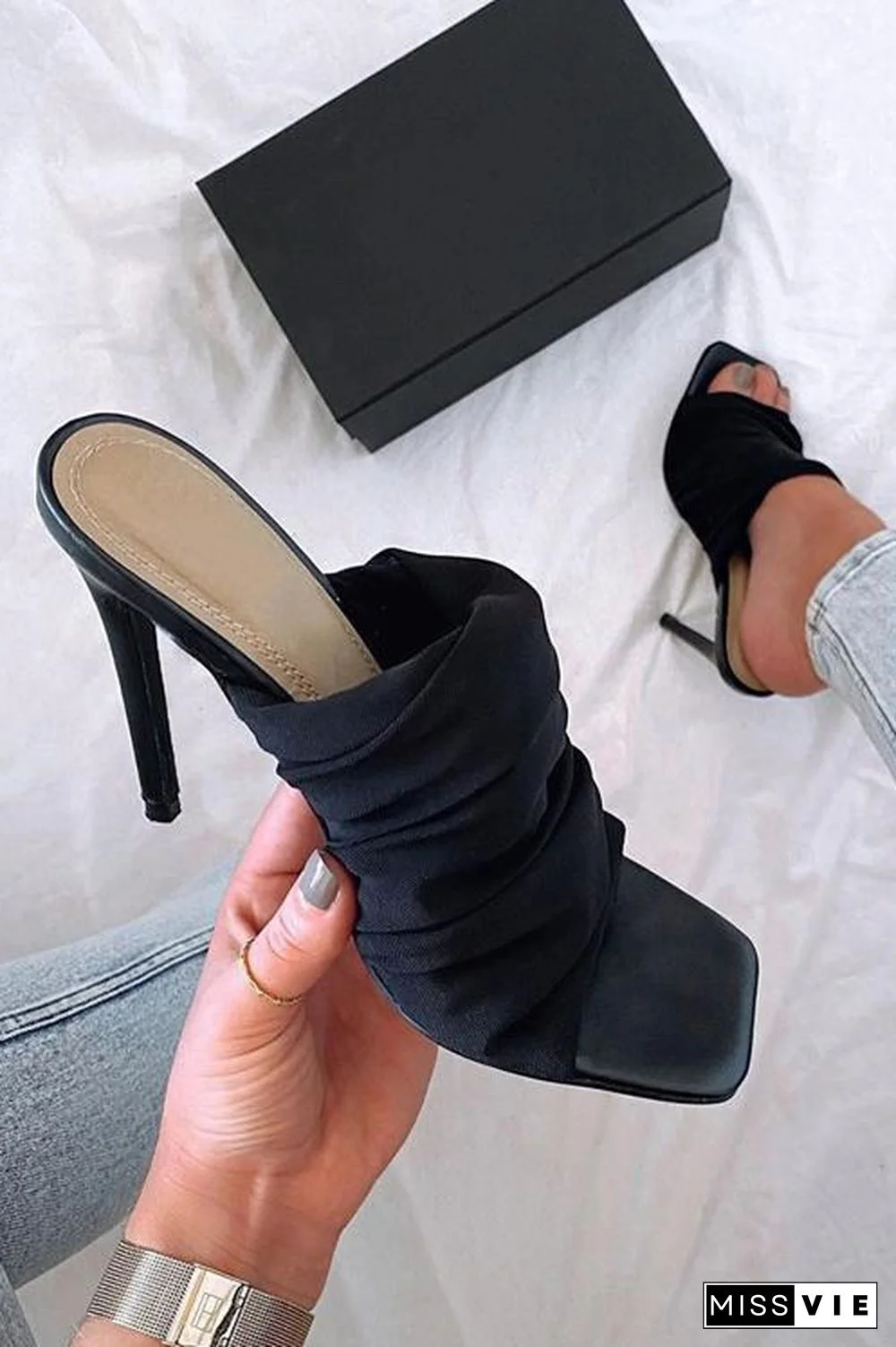 Mesh High Heel Sandals