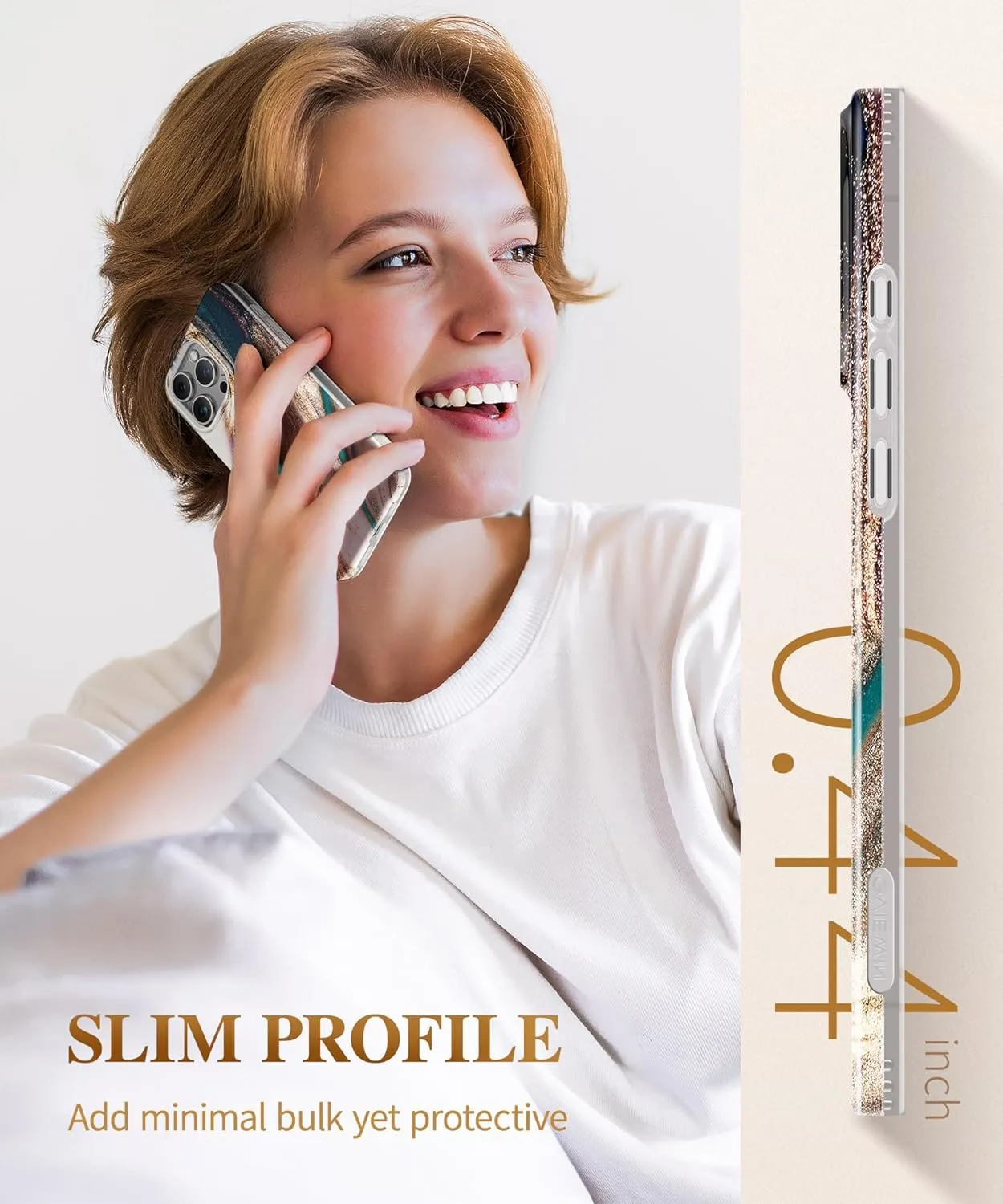 ProCaseMall iPhone 15 Pro Max Case Marble Design Slim Soft TPU(Drift Sand/Brown)