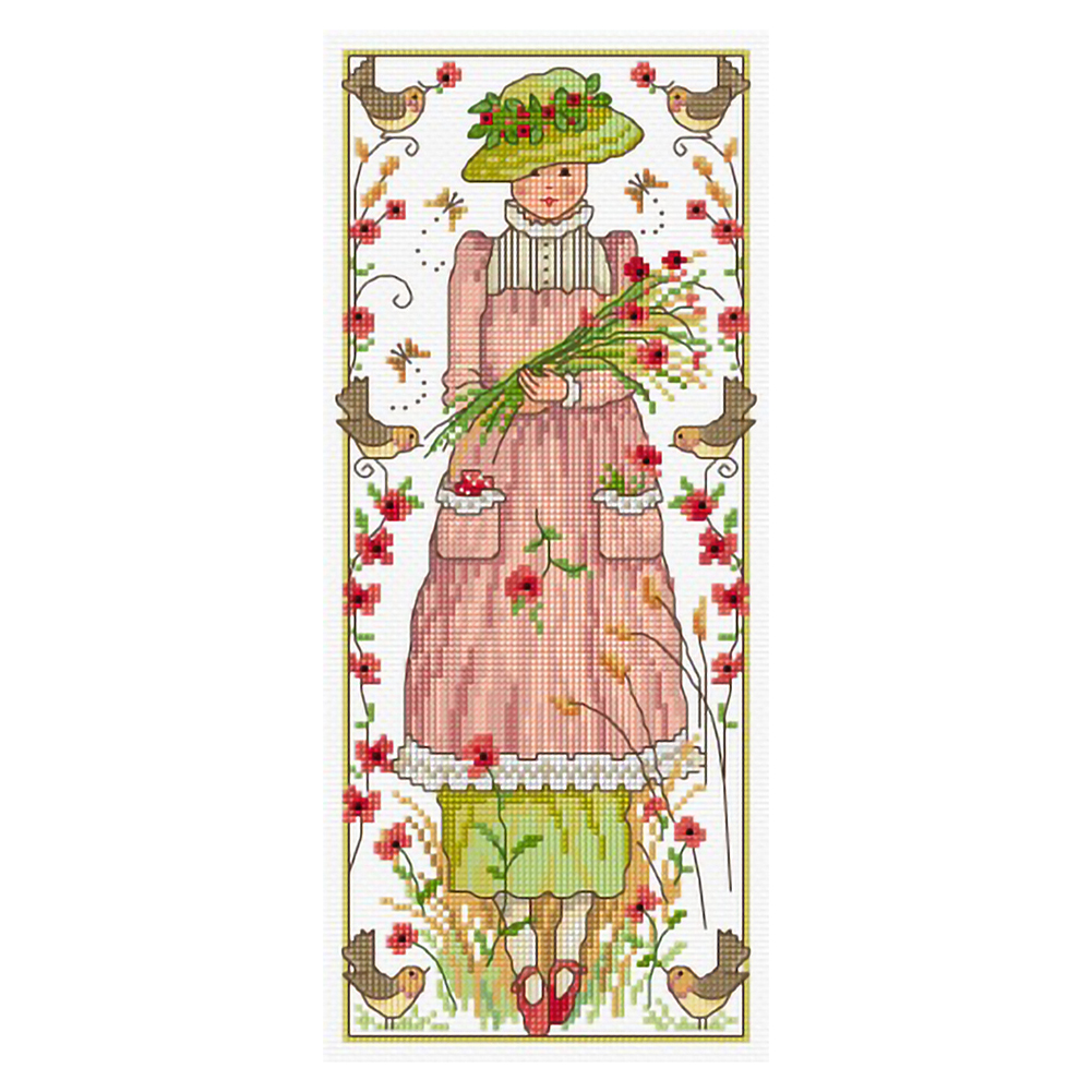 

Girl - 11CT Stamped Cross Stitch - 30*70CM (Big Size), 501 Original