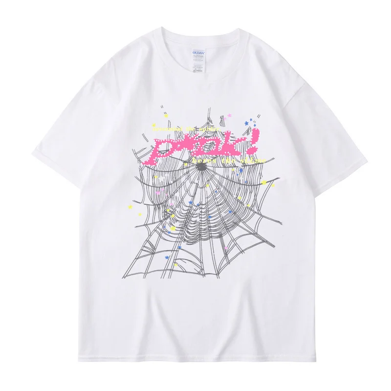 Spider Pink T Shirt Loose Fitting Short Sleeved T-Shirt