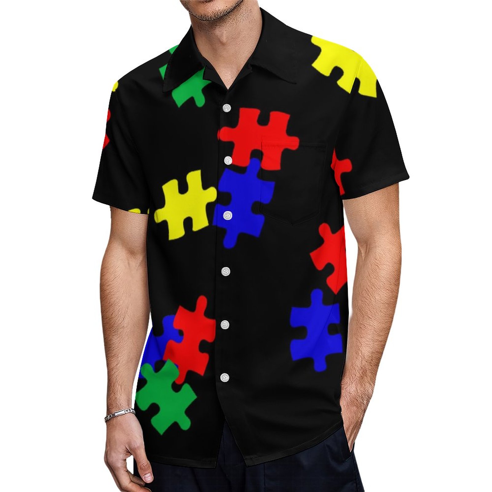 Autism Mom Hawaiian Shirt Mens Button Down Plus Size Tropical Hawaii Beach Shirts
