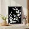 DIY Pearl Painting Magpie with Frame for Home Wall Decor(30x40cm)