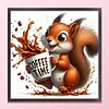 Coffee Squirrel-11CT Stamped Cross Stitch 40*40cm/15.75*15.75in tapestrymarket