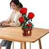 Artificial Flower Building Blocks for Adults Women for Home Office Decor (Rose)