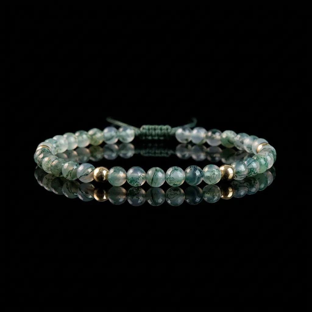 JiStones Verdant Essence Water Grass Agate Braided Bracelet