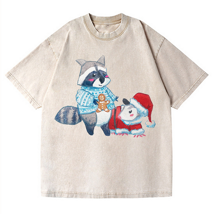 Cute Santa Hat Men's washed T-shirt