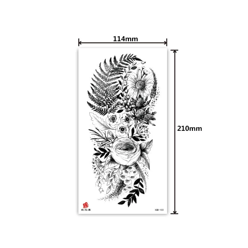 Half-arm waterproof tattoo stickers arm fierce wolf head animal arm lasting cross-border European and American tattoo stickers
